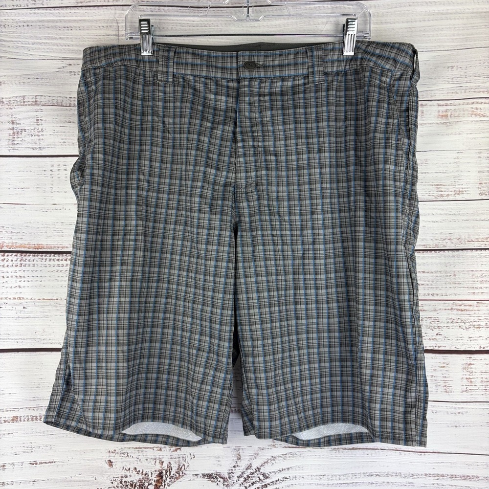 The North Face Men's Size 38 Regular Shorts Golf Outdoor Gray Blue Plaid 10"